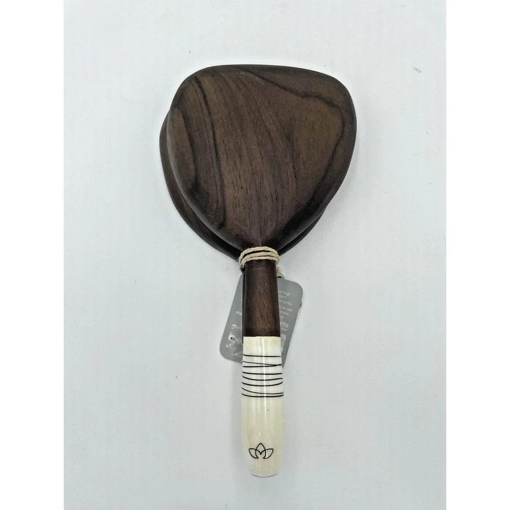 NWT Karma Gifts‎ Pr Walnut Wood Serving Spoons Boho Natural Salad Food Servers
